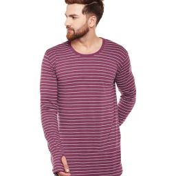 Hypernation Purple Round Neck Cotton T-Shirt-picture-6