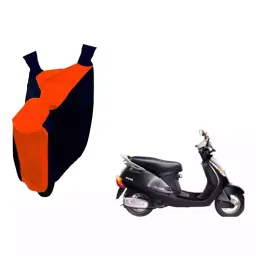 Auto Pearl Waterproof Two Wheeler Cover For Kinetic Nova EX (Orange & Blue)-picture-12