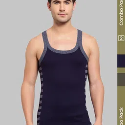 MACHO Men Pack Of 2 Assorted Pure Cotton Innerwear Vests-picture-28