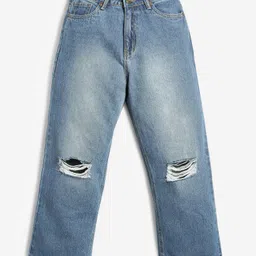 Lilpicks Couture Mild Distressed Jeans - Dark Blue-image-56