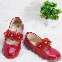 Mine Sole Floral Detailed Ballerinas -Red-image-27