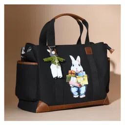Muffa Baby Bunny Printed Diaper Bag Black I-image-41