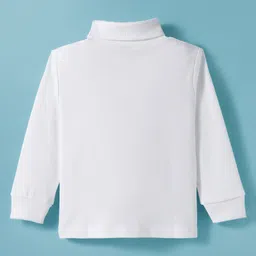 Ollypop Interlock Knit Full Sleeves Solid Color Turtle Neck T-Shirt - White image 2