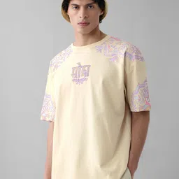 The Souled Store Men Graphic Printed Round Neck Cotton Oversized T-shirt-picture-32