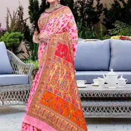 AKSH FASHION Pink Pure Cotton Sarees-picture-10