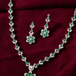 Anouk Silver Plated American Diamond Studded Jewellery Set-picture-11