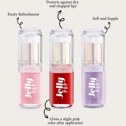 GLAM21 Set Of 2 Jelly Pop Fruity Gel Lightweight Glossy Lipstick- 3.5 g Each - 02 & 03 image 5