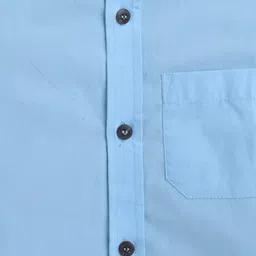 BAATCHEET Cotton Woven Full Sleeves Solid Shirt With Attached Tee - Light Blue image 5