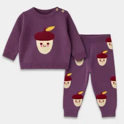 miarcus Mi Arcus Girls Purple Printed Regular Fit Clothing Set image 2