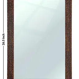 Art Street Red Marble Wall Mount Rectangular Mirror with Frame image 5