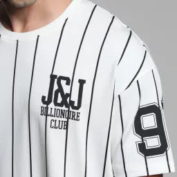 Jack & Jones Cloud Dancer Cotton Drop Shoulder/Boxy Fit Placement Print T-Shirt image 5