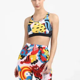 Adidas Multicolor Non Wired Padded Drst Egle Printed Sports Bra-image-33