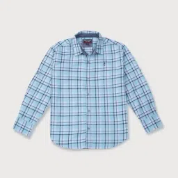Gini & Jony Kids Blue Cotton Chequered Full Sleeves Shirt-picture-37