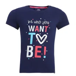 Jockey Kids Blue Cotton Printed T-Shirt-image-0