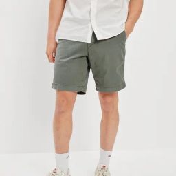 American Eagle Green Cotton Regular Fit Shorts-picture-22