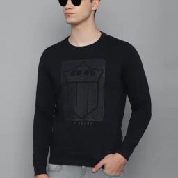 Louis Philippe Navy Cotton Regular Fit Printed Sweatshirt-picture-14