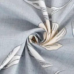 Swayam Grey Cotton Blend Floral Double Bed Sheets 2 Pillow Covers image 5