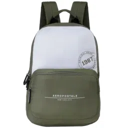 Aeropostale Wilton Olive & Off White Polyester Color Block Laptop Backpack - 24 Ltrs-picture-25