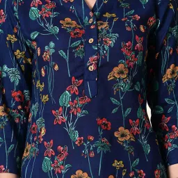 DECKEDUP Blue Floral Print Tunic image 5
