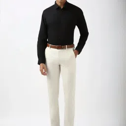 Peter England Black Cotton Regular Fit Shirt image 5