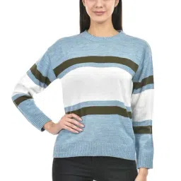 NUMERO UNO Blue & White Striped Sweater-image-91