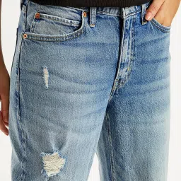 Levi's Light Blue Distressed High Rise Relaxed Fit Jeans image 5