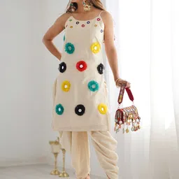 RUNAYA NX Women Floral Printed Pure Cotton Kurta with Dhoti Pants-picture-15