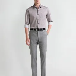 Arrow Purple Cotton Regular fit Geometric Shirt image 5