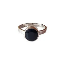 RAVIOUR LIFESTYLE Unisex Silver-Plated Chalcedony Stone Finger Ring image 1