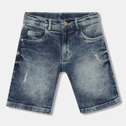 Blue Giraffe Kids Blue Cotton Short-picture-24