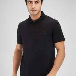 Spykar Black Slim Fit Polo T-Shirt-picture-17