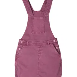 Allen Solly Junior Pink Solid Dungaree-picture-30