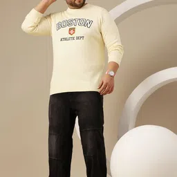 Sztori Plus Size Acrylic Typography Embroidered Pullover image 2