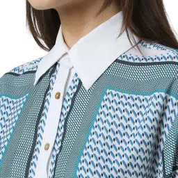 Van Heusen Blue Regular Fit Printed Shirt image 4