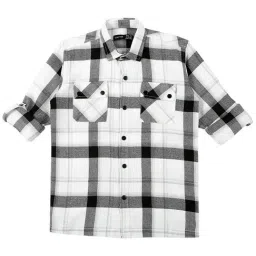 Cavio Kids Black Cotton Chequered Shirt-image-11
