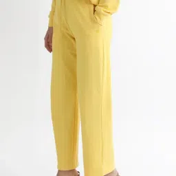 RAREISM Yellow Cotton Blend Solid Trackpants image 3