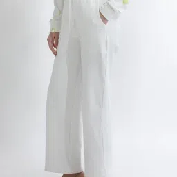 RAREISM Off White Cotton Blend Solid Trackpants image 4