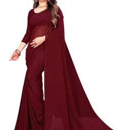 Moda Rapido Solid Poly Georgette Saree-picture-12