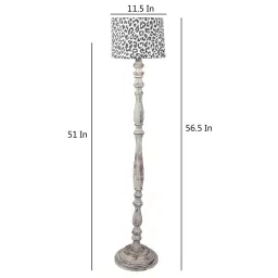 Tucasa TC-149 56.5 Inch Leopard Print Floor Lamp with Wooden Base image 2