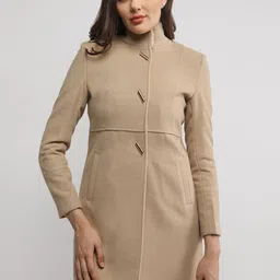PROTEX Women Solid Single Breasted Winter Wear Woollen Overcoat image 1