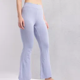 HRX by Hrithik Roshan Women Slit Hem Paneled Flared Yoga Track Pants image 2