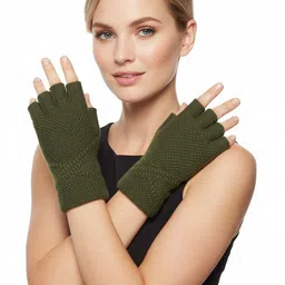 Moda Rapido Women Patterned Fingerless Gloves-picture-27