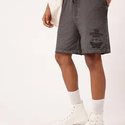 Kook N Keech Men Urban Edge Printed Cotton Terry Washed Regular Shorts-image-85