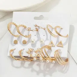 DressBerry Geometric Hoop Earrings image 2