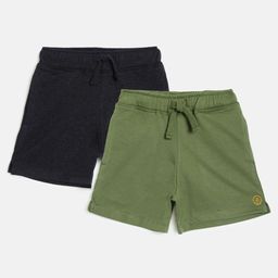 Campana Pack Of 2 Solid Shorts - Charcoal Grey & Olive Green-picture-8