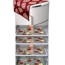 Dakshya Industries Fridge Top Cover and Fridge Mat Combo Set of 5-picture-31