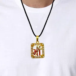 Utkarsh Stainless Steel Artificial Stones Studded Pendant With Chain-picture-35
