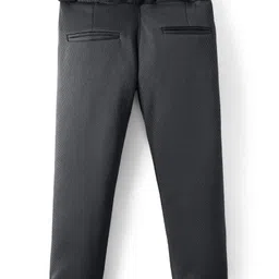 Rikidoos Cotton Lycra Woven Textured Pant With Belt - Navy Blue image 2