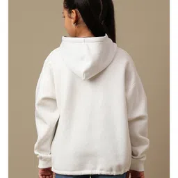 Kidsville Knit Full Sleeves Disney Featuring Frozen Printed Hoodie - Off White image 3