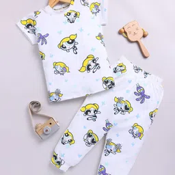 YK X Minute Mirth Girls Powerpuff Girls Printed Pure Cotton T-shirt With Joggers-picture-48